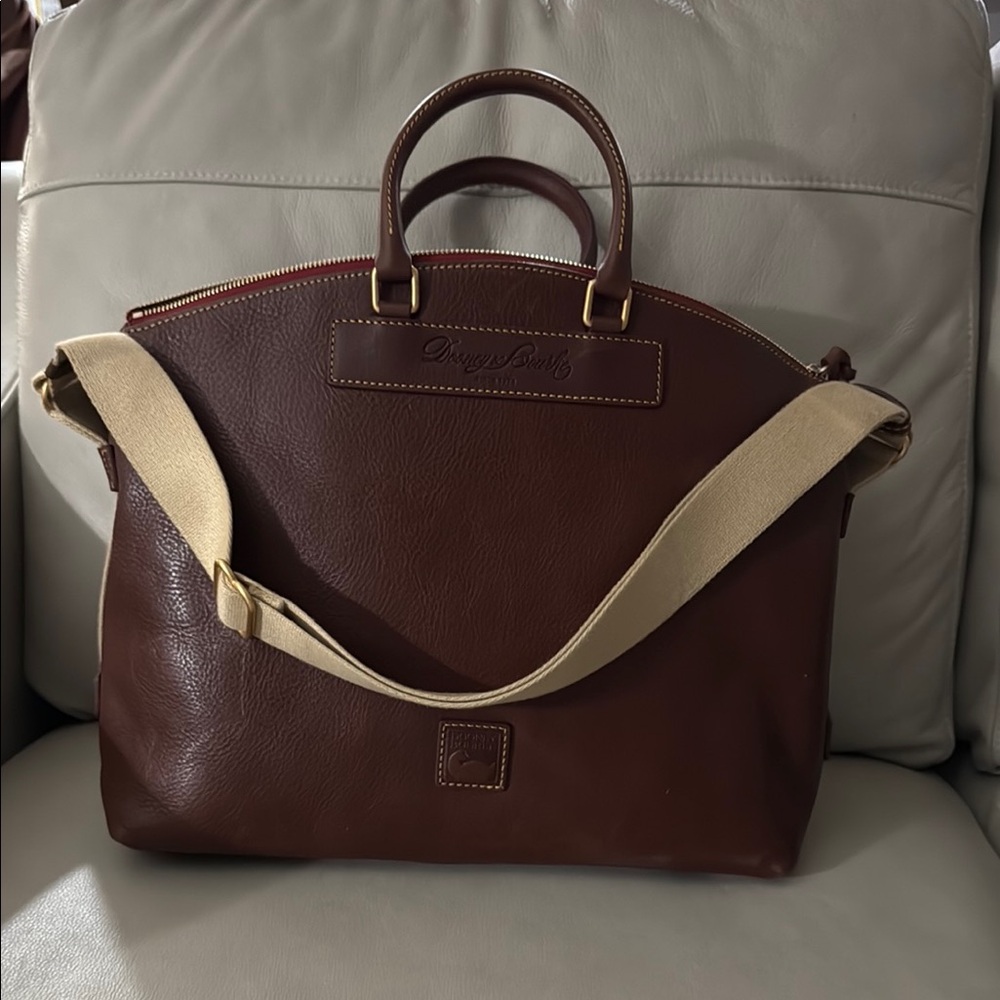 Dooney & Bourke Brown Leather Tote with Structured Design